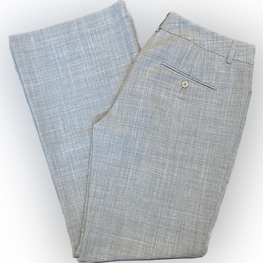 Express Dress Pants, Editor Wide Leg in Grey Crosshatch, Size 4 Short